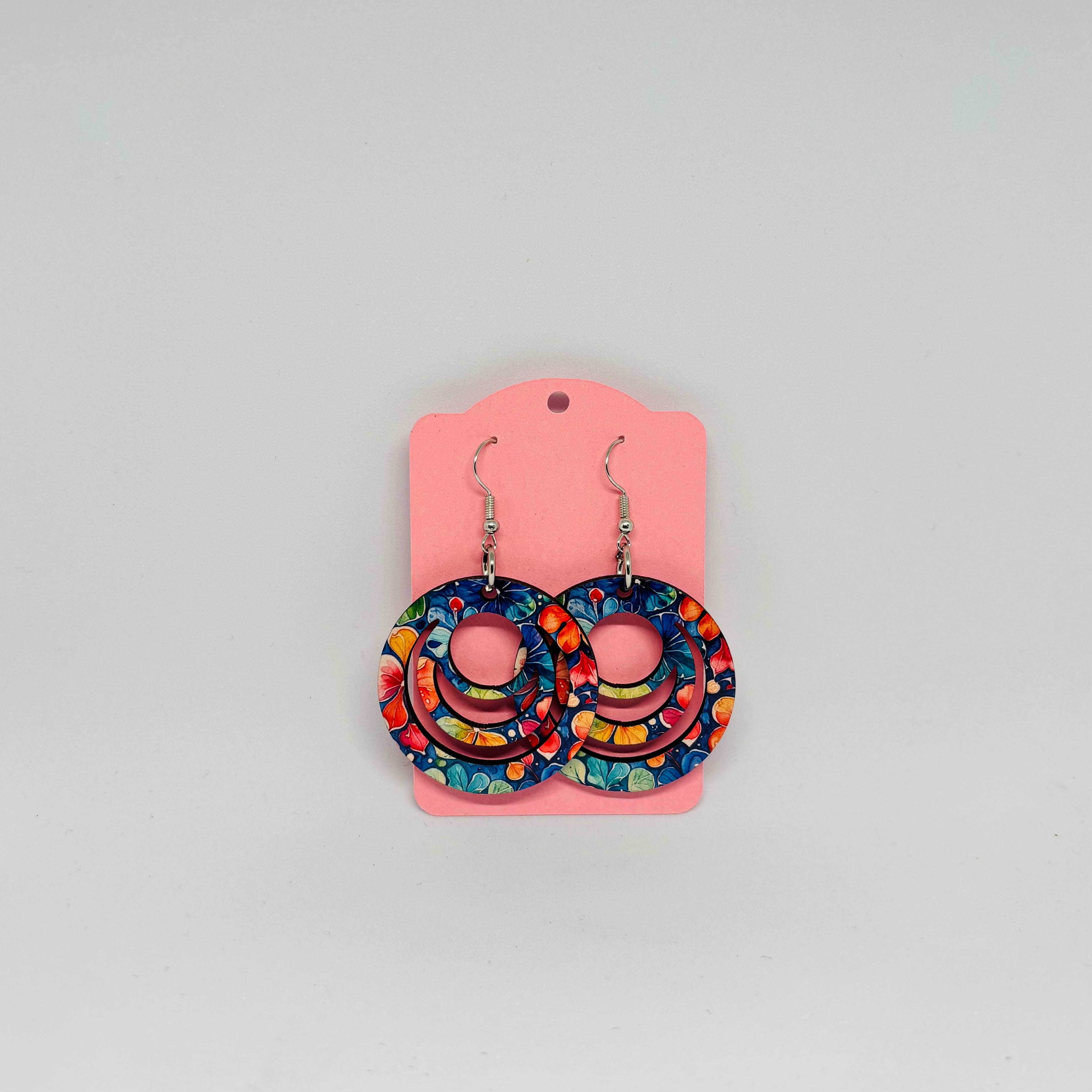 Boucles d’oreilles créoles fleurs tropicales