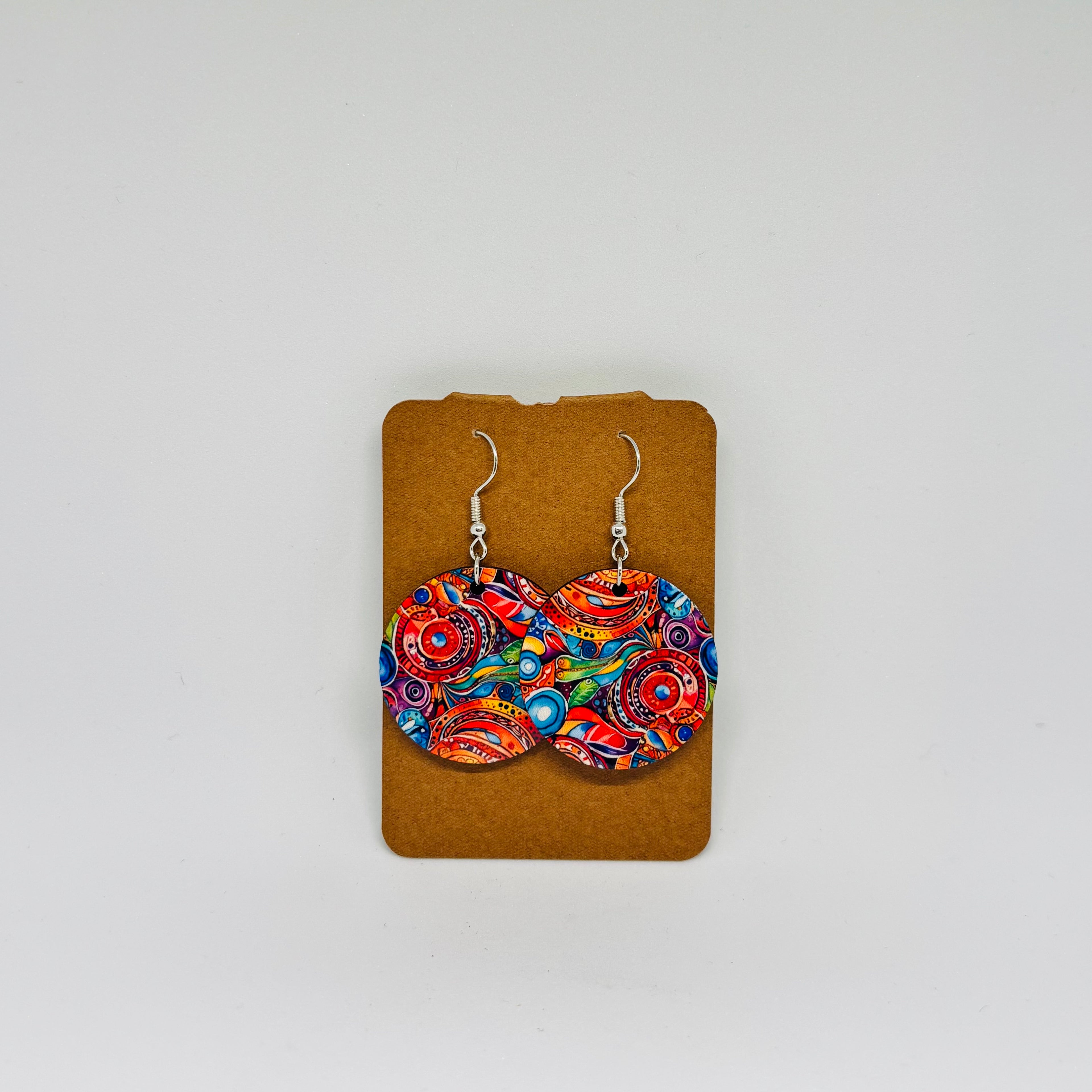 Boucles d'oreilles rondes - style floral