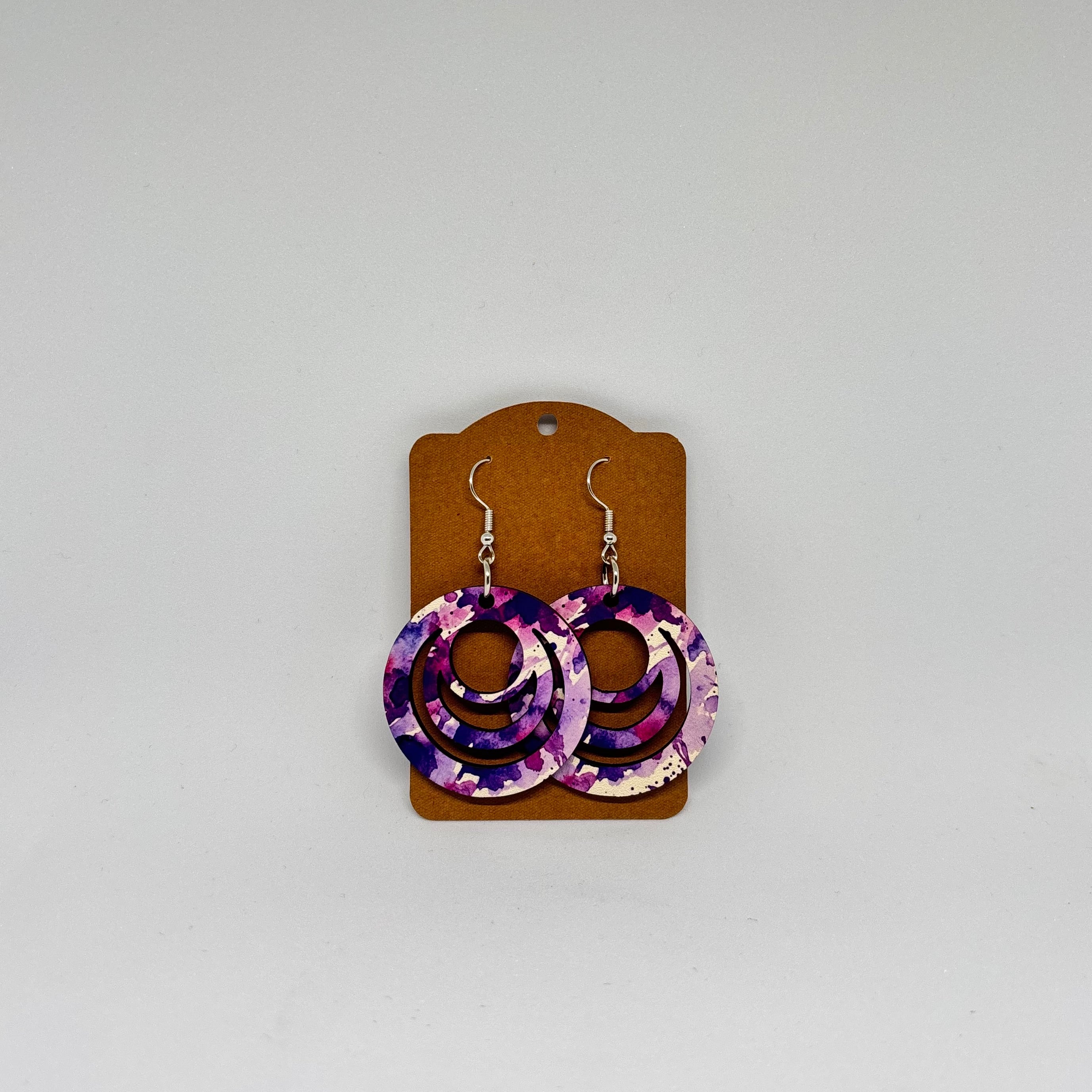 Boucles d’oreilles créoles tons violet