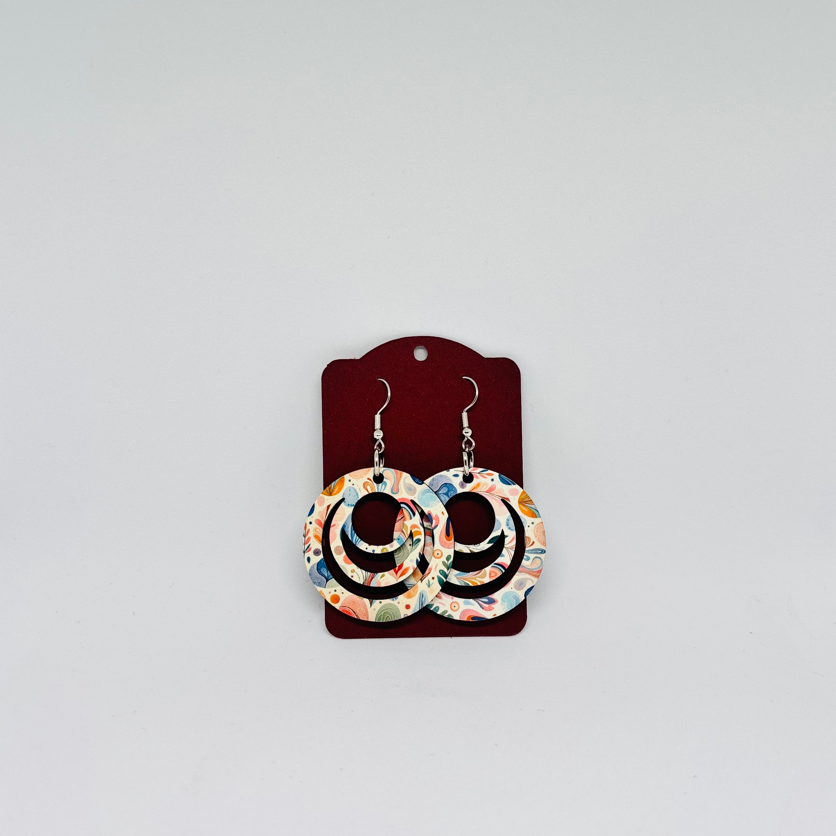 Boucles d’oreilles créoles florales et pastel