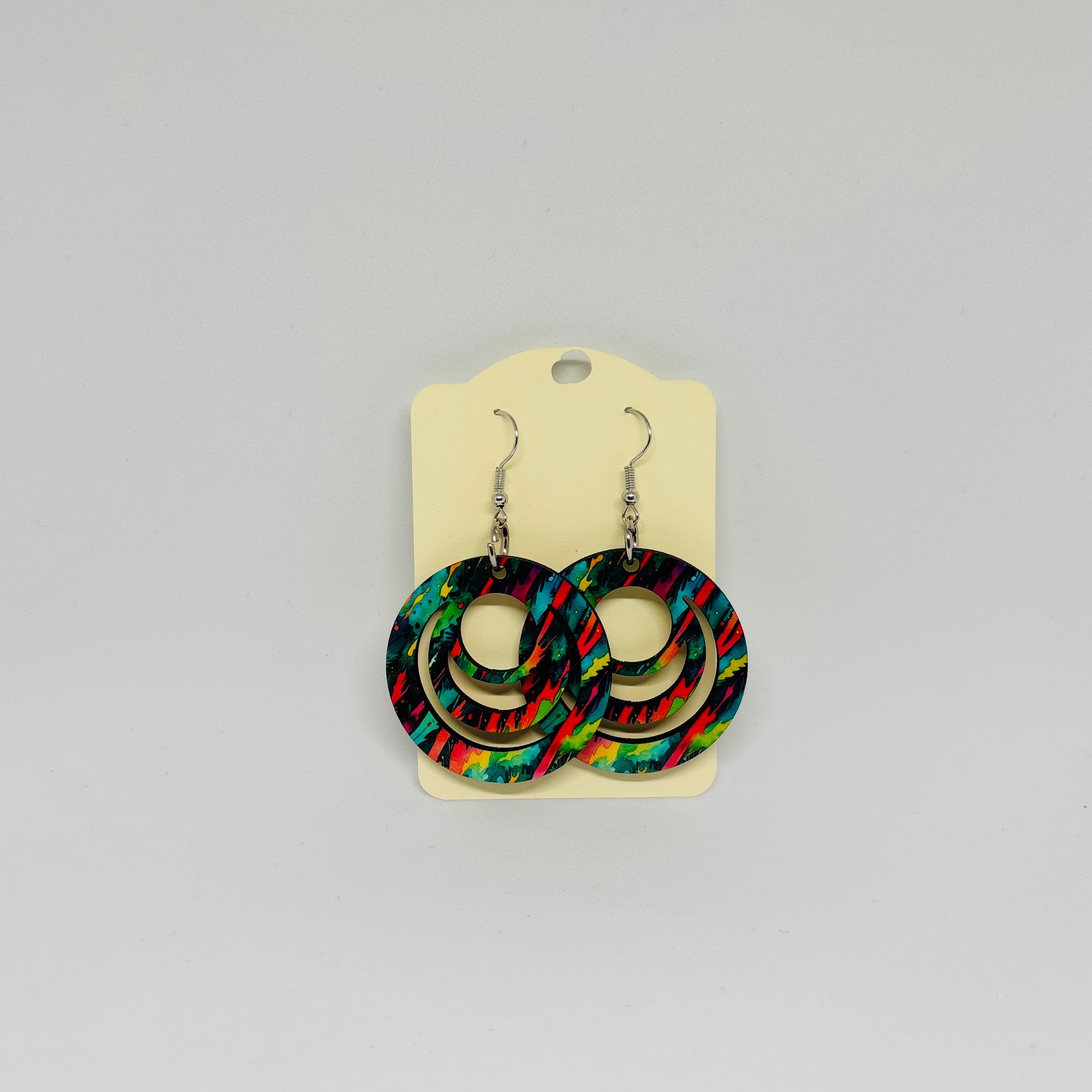 Boucles d’oreilles créoles multicolores