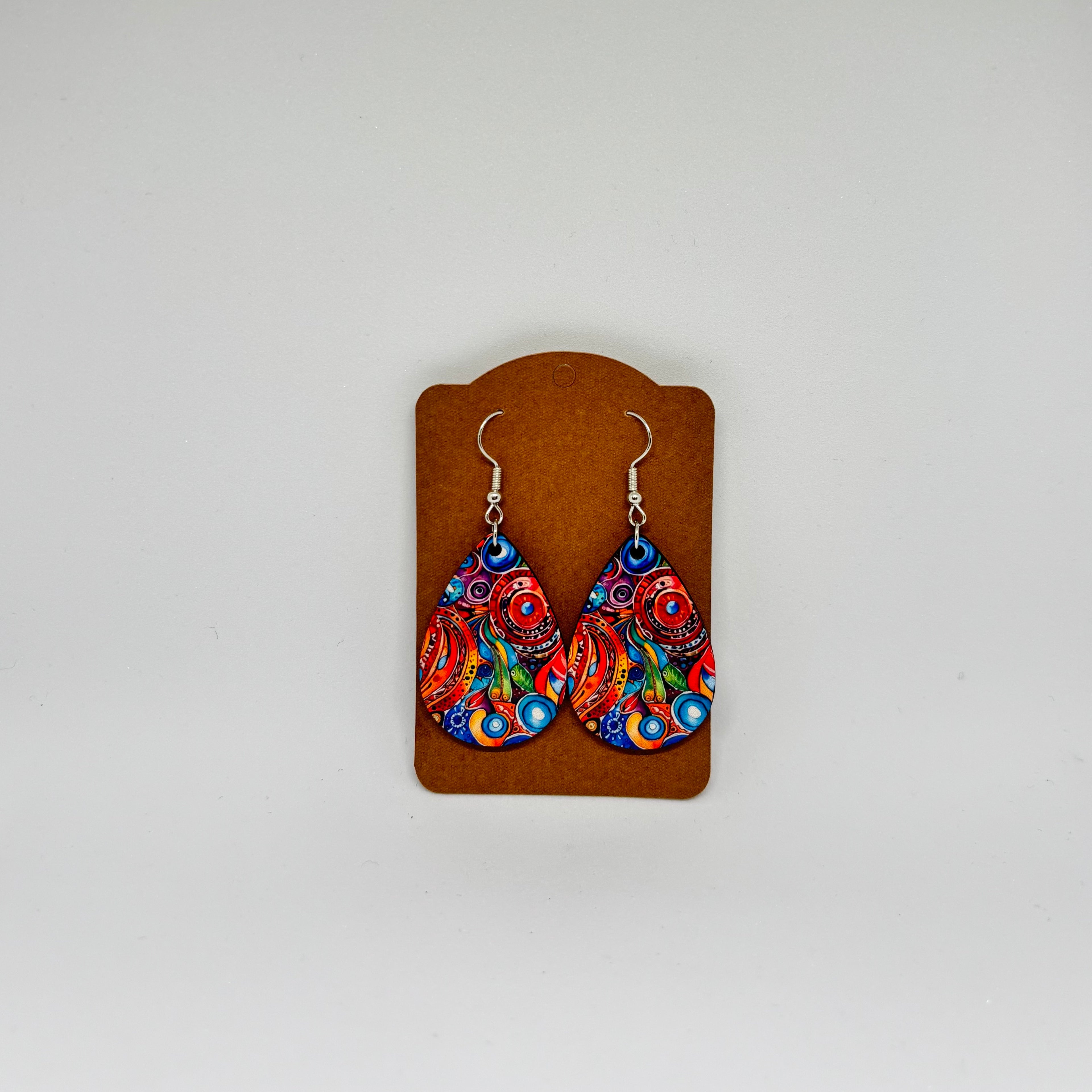 Boucles d'oreilles gouttes colorées