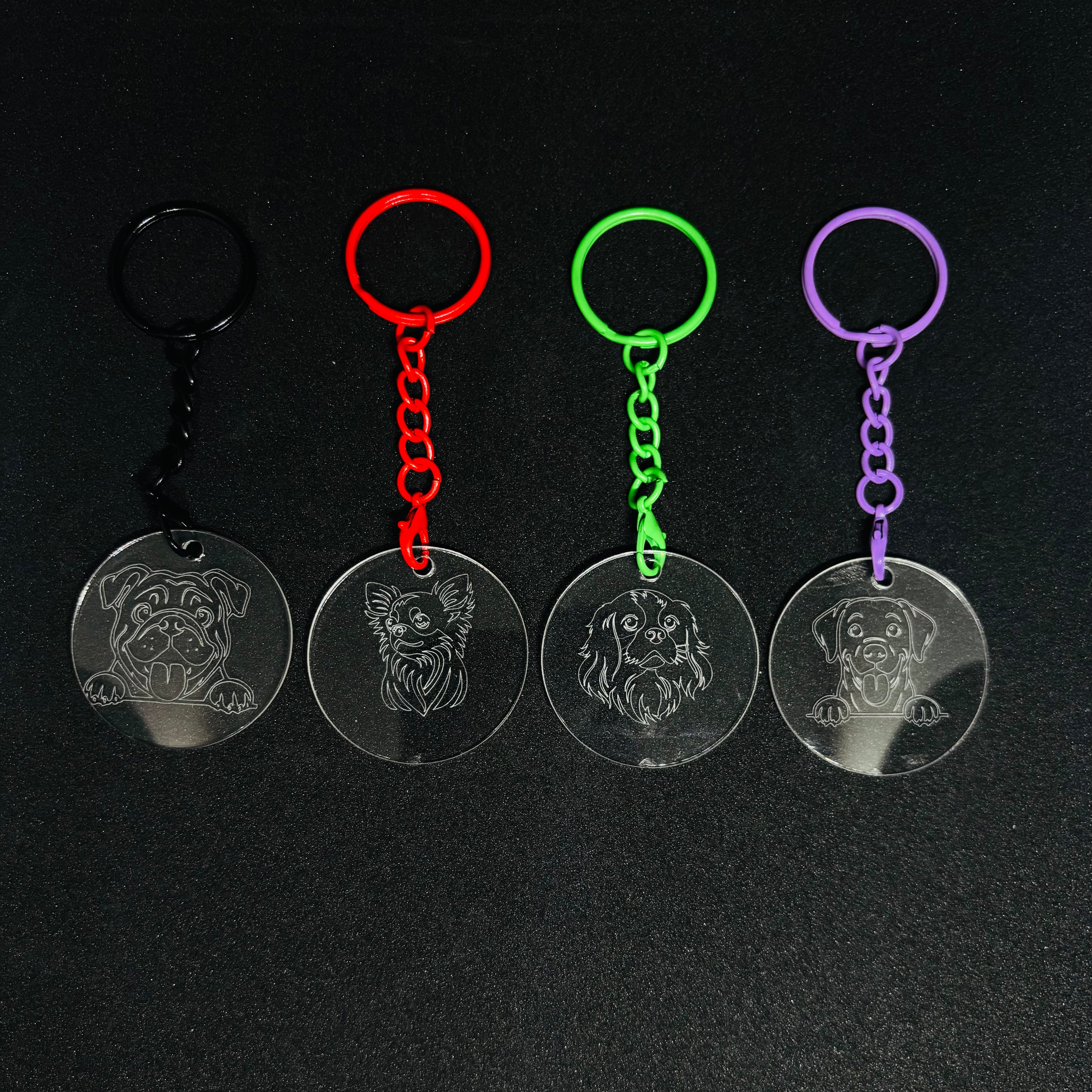 Porte-clés personnalisable gravé chien